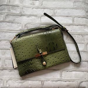 NWT Le Miel Ostrich Vegan Leather Crossbody